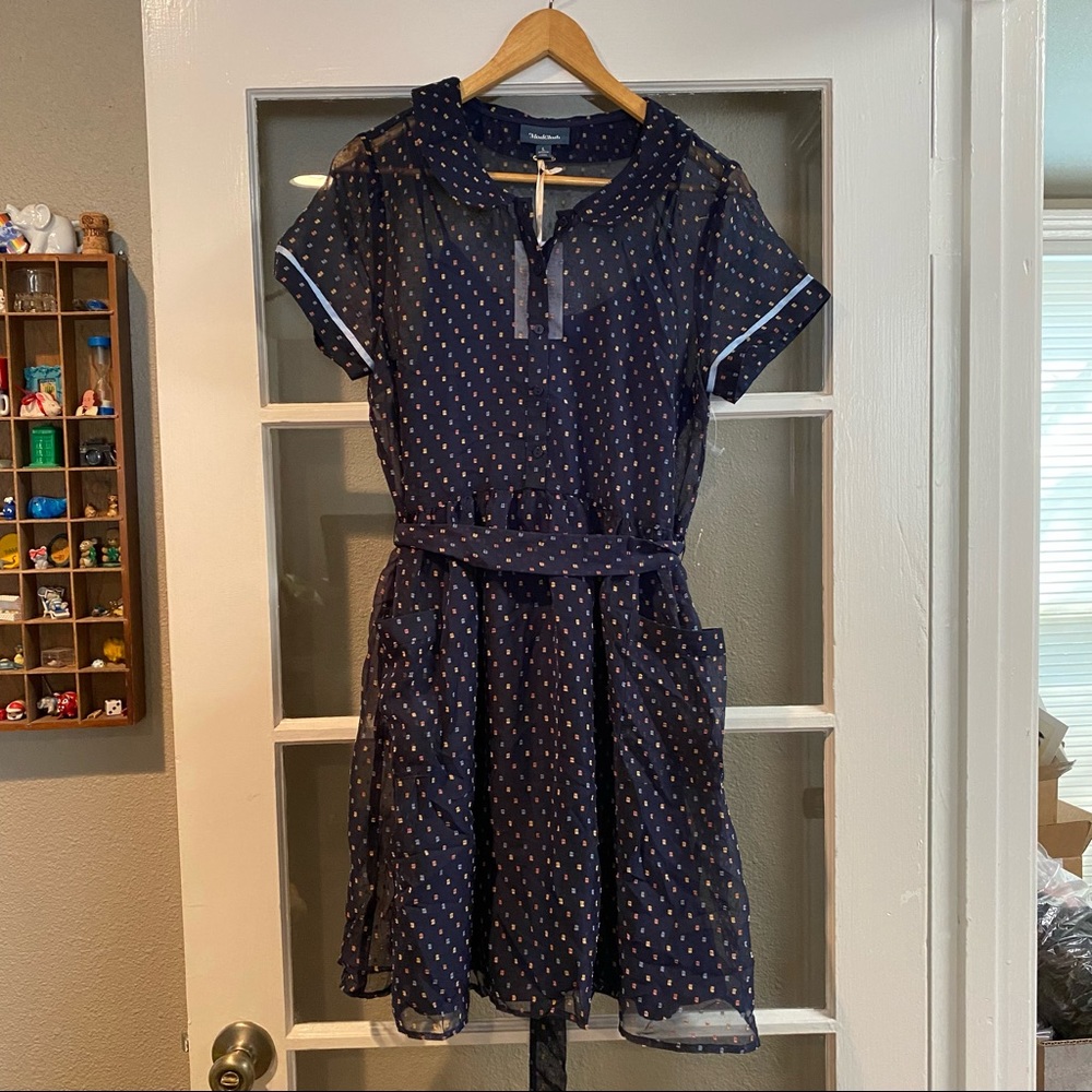 NWT ModCloth L Blue Confetti Dress